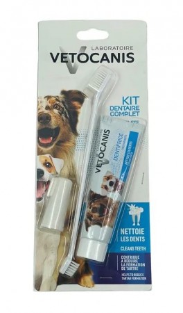 Vetocanis Kit, Tannbørste, Fingerbørste & Tannkrem, 85 g