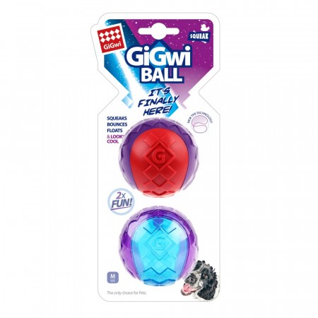 GiGwi Ball, Blå og Rød, 2 pk, M